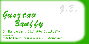 gusztav banffy business card